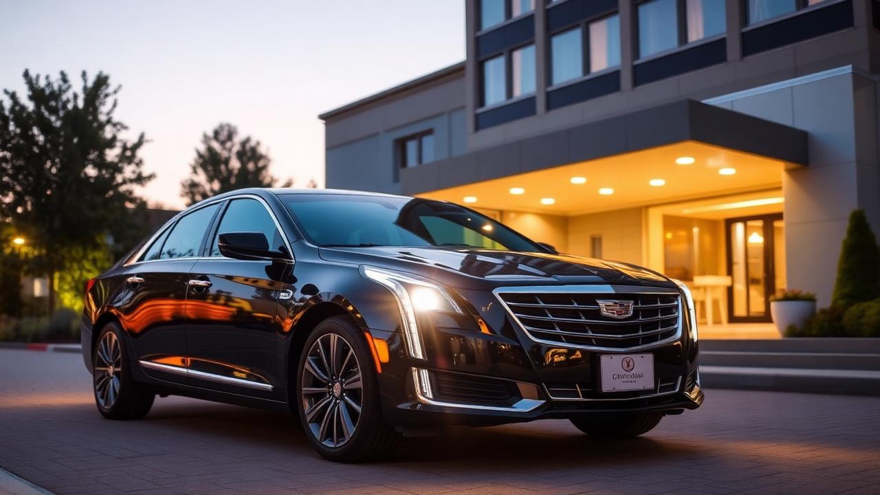 Black executive sedan for private airport transportation in Ajax